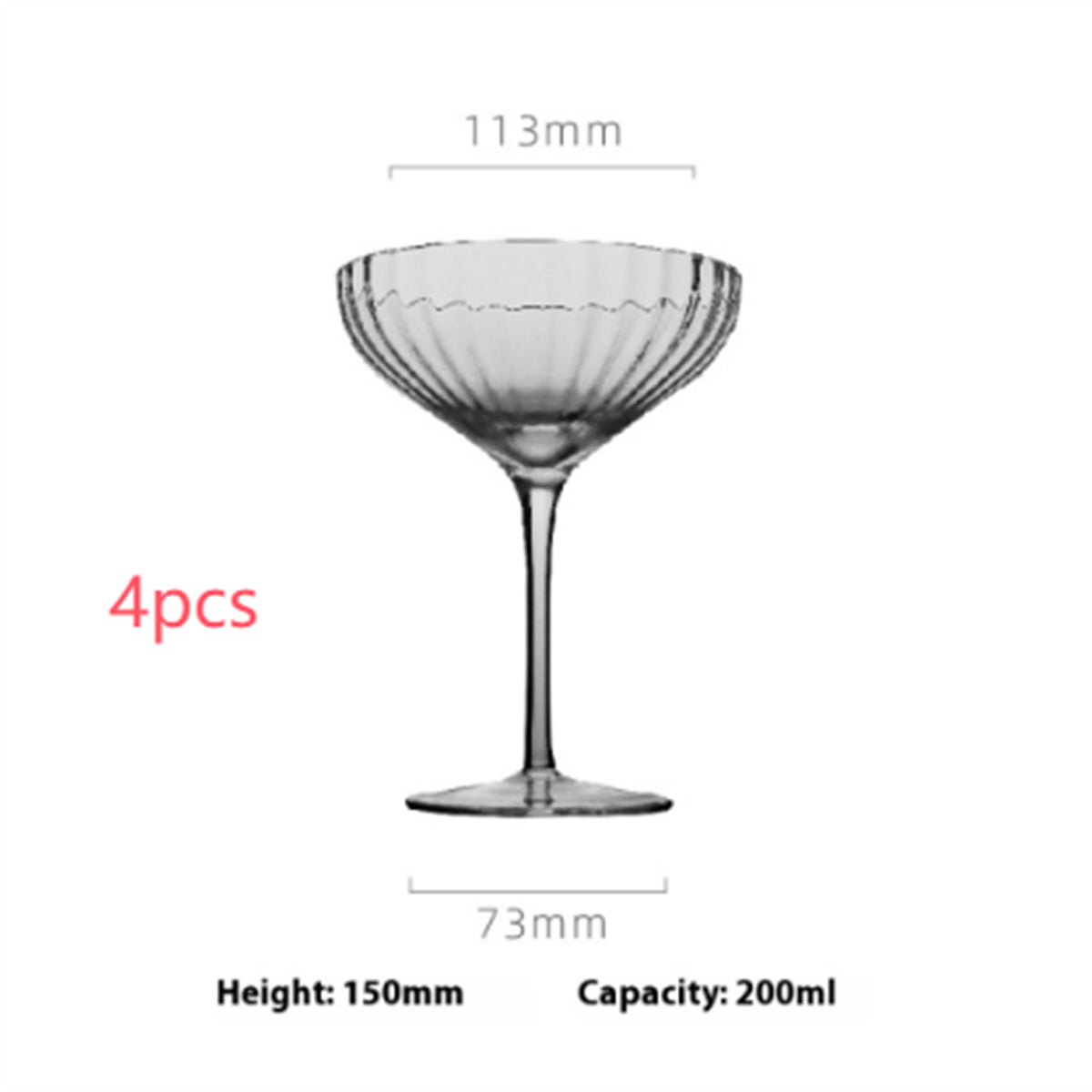 Cocktail Glass Crystal High Leg Simple