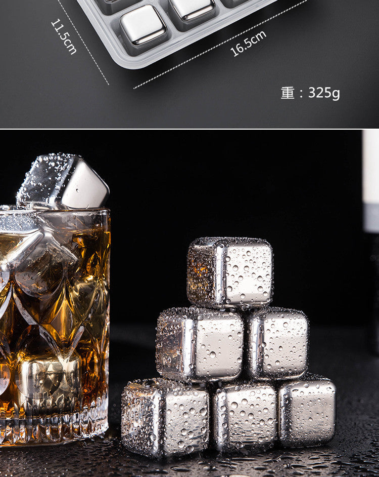 Stainless Steel  Beverage Wine Beer Whiskey Ice Wine Stone Bar Ice Cube