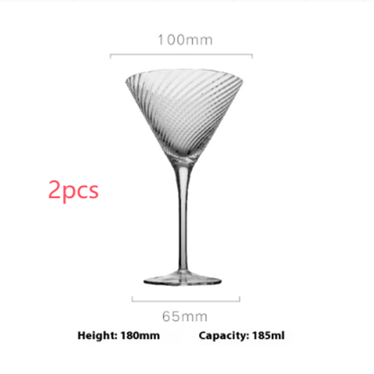Cocktail Glass Crystal High Leg Simple