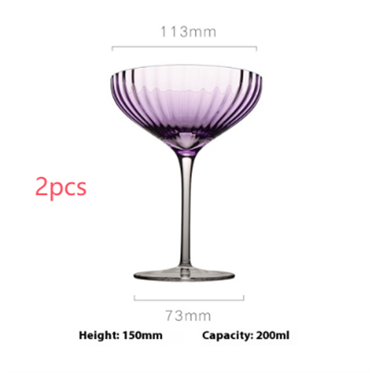 Cocktail Glass Crystal High Leg Simple
