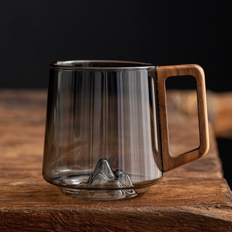 Guanshan Glass Single-layer Side Wooden Handle