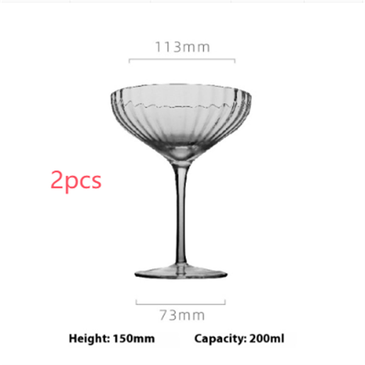 Cocktail Glass Crystal High Leg Simple
