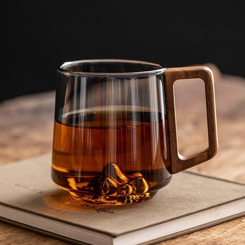 Guanshan Glass Single-layer Side Wooden Handle