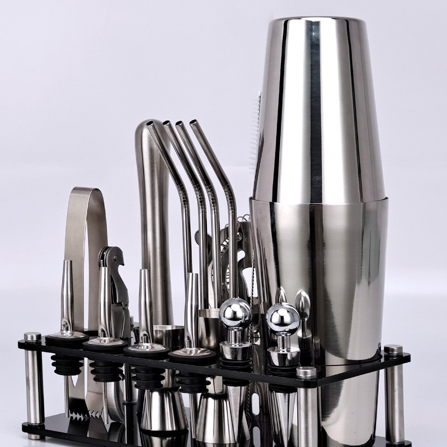 20-piece Set Of Stainless Steel Cocktail Shaker Tools