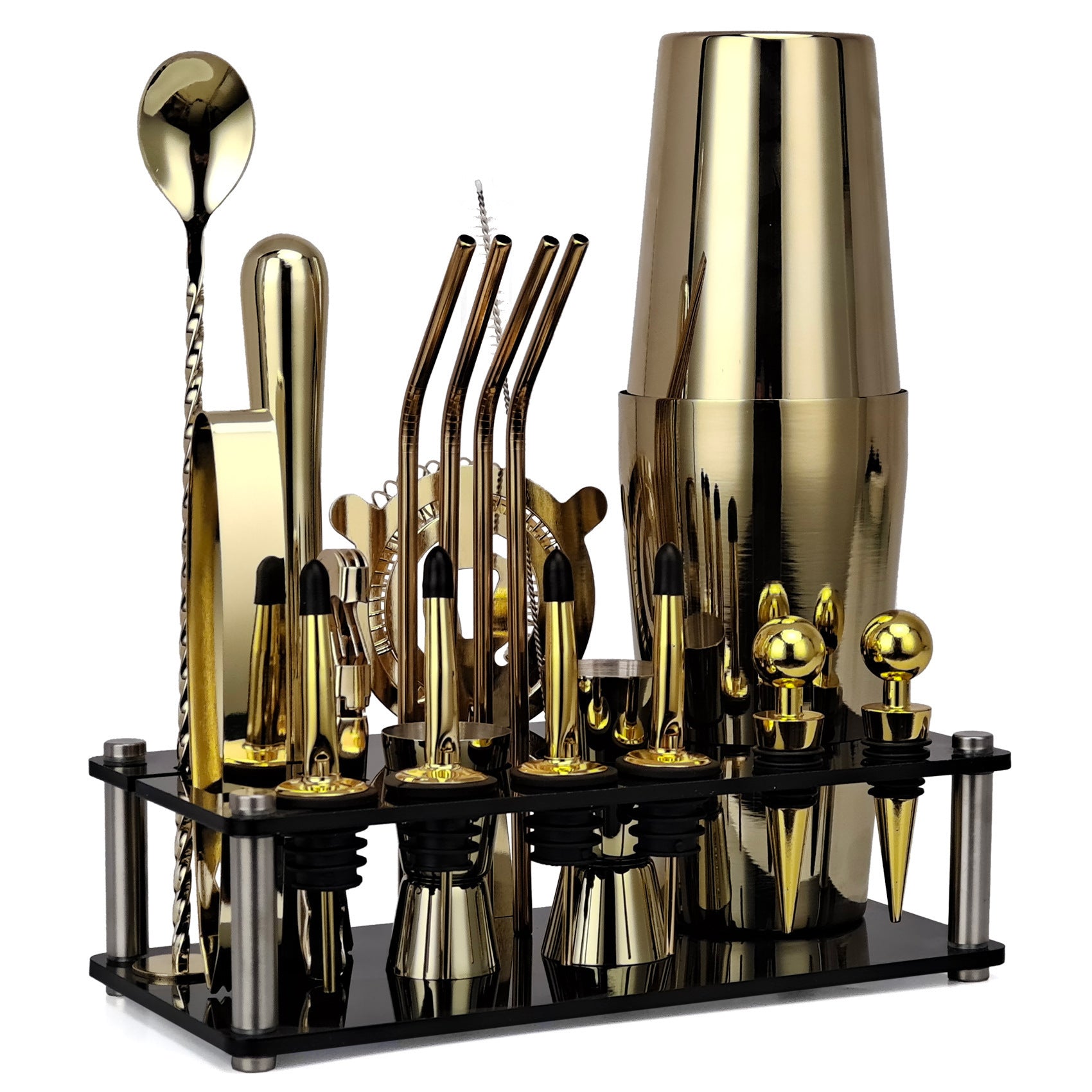 20-piece Set Of Stainless Steel Cocktail Shaker Tools
